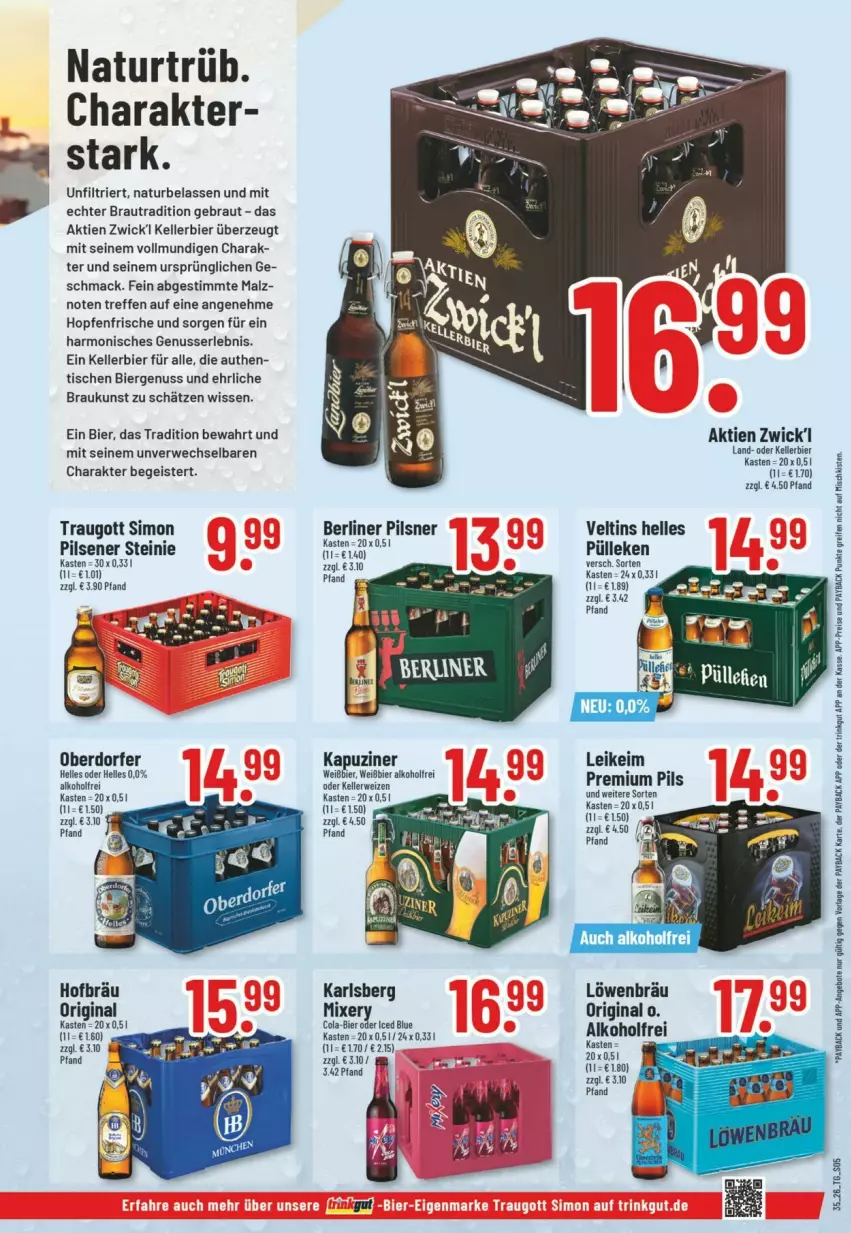 Aktueller Prospekt Trinkgut - Prospekte - von 23.08 bis 29.08.2026 - strona 5 - produkty: alkohol, angebot, angebote, berliner, bier, cola, eis, elle, gin, karlsberg, karlsberg mixery, kellerbier, mac, malz, Mixer, mixery, natur, nuss, payback, pils, pilsener, pilsner, premium pils, reifen, reis, rwe, sim, Ti, tisch, veltins, WICK