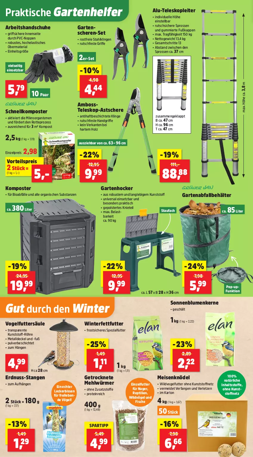 Aktueller Prospekt Thomas Philipps - von 26.01 bis 31.01.2026 - strona 2 - produkty: asti, Behälter, bio, blume, blumen, boss, decke, Deckel, eis, elle, ente, erdnuss, fisch, fische, Garten, Gartenschere, handschuhe, Hela, hocker, Holz, Knödel, Komposter, mehl, Meisenknödel, nuss, reis, Ria, Schere, schuhe, sonnenblume, sonnenblumen, Sonnenblumenkerne, spartipp, Spezi, Teleskop, tepro, Ti, tisch, Vogelfutter, vorteilspreis, Wild