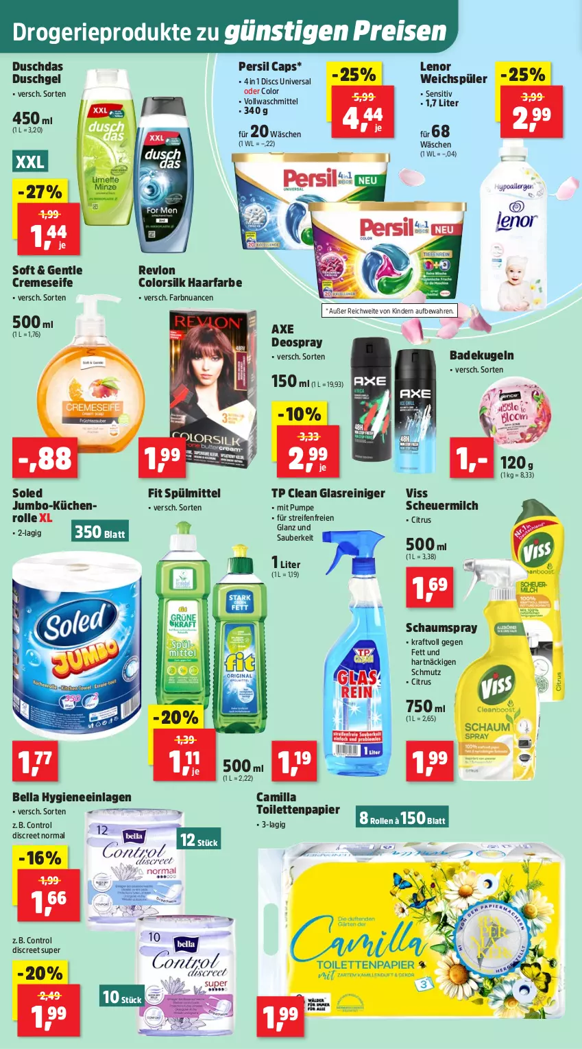 Aktueller Prospekt Thomas Philipps - von 26.01 bis 31.01.2026 - strona 6 - produkty: axe, Bad, Cap, citrus, creme, cremeseife, deo, deospray, Discreet, duschdas, duschgel, eis, Glasreiniger, Heu, jumbo, Kinder, kraft, küche, Küchen, küchenrolle, Kugel, lenor, lenor weichspüler, milch, Nuance, papier, persil, reifen, reiniger, reis, scheuermilch, Seife, spülmittel, Ti, toilettenpapier, vollwaschmittel, waschmittel, weichspüler