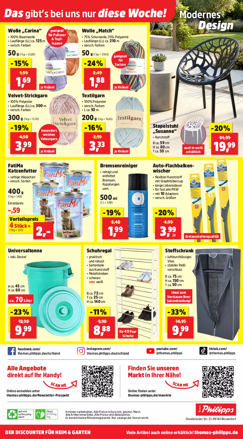 Aktueller Prospekt Thomas Philipps - von 26.01 bis 31.01.2026 - strona 9 - produkty: abholpreise, adapter, alle preise sind abholpreise, angebot, angebote, auer, auto, Bau, baumwolle, Clin, decke, Deckel, discount, eis, ente, Garten, Handy, katzenfutter, kleid, Kleidung, LG, Mode, paar schuhe, papier, Pullover, regal, reiniger, reis, saft, Schrank, schuhe, schuhregal, socken, stapelstuhl, Strickgarn, stuhl, Ti, tisch, topf, uhr, velvet, vorteilspreis, wolle, Yo