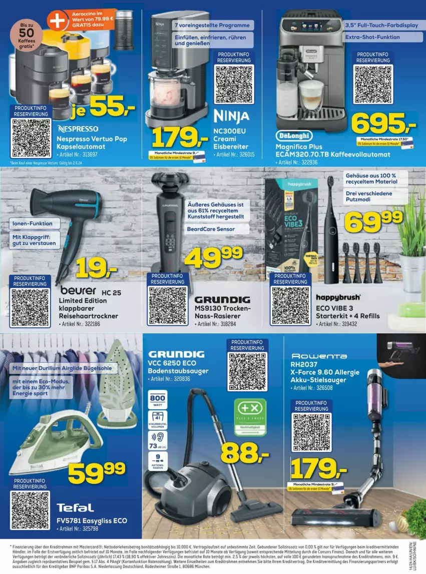 Aktueller Prospekt Euronics - Prospekte - von 03.04 bis 06.04.2024 - strona 9 - produkty: eier, eimer, eis, gliss, grundig, haartrockner, LG, mastercard, rasierer, reis, Ria, Sport, Ti, Trockner