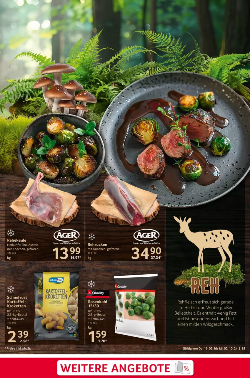 Aktueller Prospekt Selgros - Gastronomie - von 19.09 bis 02.10.2024 - strona 15 - produkty: angebot, angebote, aust, beutel, eis, fleisch, kartoffel, mac, reis, Ria, rosen, Rosenkohl, Speck, Spezi, Ti, Wild