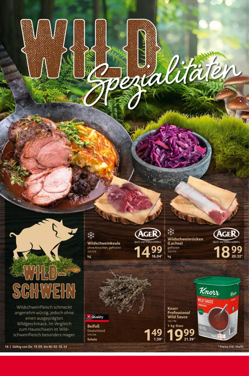 Aktueller Prospekt Selgros - Gastronomie - von 19.09 bis 02.10.2024 - strona 16 - produkty: eis, fleisch, reis, Schal, Schale, schwein, Speck, Spezi, Ti, wein, Wild, Wildschwein