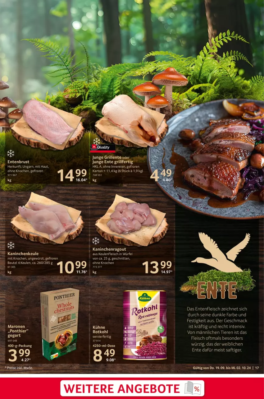 Aktueller Prospekt Selgros - Gastronomie - von 19.09 bis 02.10.2024 - strona 17 - produkty: angebot, angebote, beutel, eis, ente, fleisch, gewürz, Kaninchenkeule, mac, Ragout, reis, rotkohl, saft, schnitten, Ti, Tiere, würfel