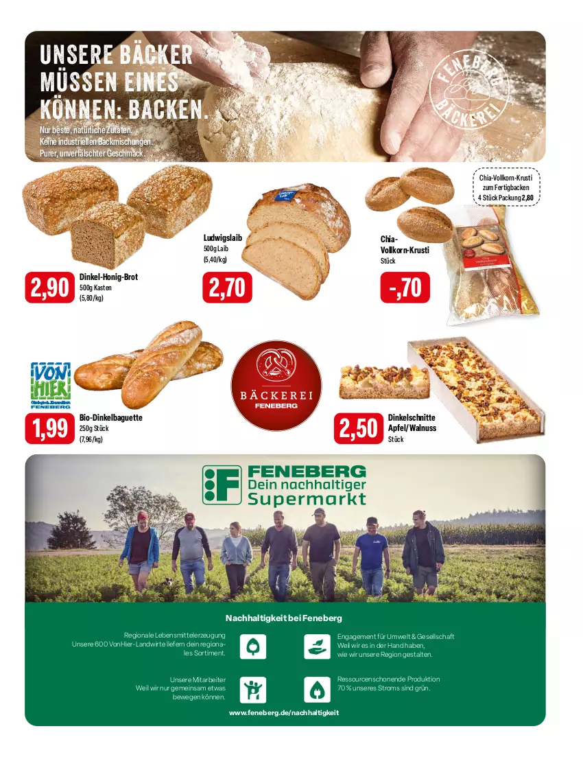 Aktueller Prospekt Feneberg - Prospekte - von 22.02 bis 24.02.2024 - strona 5 - produkty: apfel, backmischung, Backmischungen, baguette, bio, brot, chia, elle, honig, korn, lebensmittel, mac, nuss, Ti, walnuss