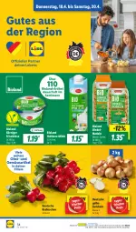 Gazetka promocyjna Lidl - Aktionsprospekt - Gazetka - ważna od 20.04 do 20.04.2024 - strona 44 - produkty: auer, bio, bioland, eis, frischkäse, haltbare milch, Käse, Körniger Frischkäse, milch, ndk, nudel, nudeln, obst, radieschen, reis, Schal, Schale, Ti, und gemüse, zwiebel, zwiebeln
