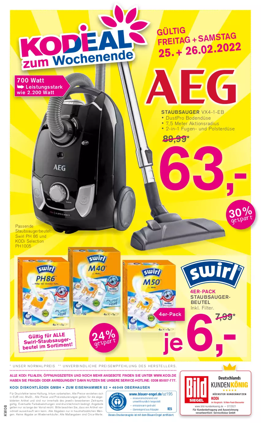 Aktueller Prospekt Kodi - Prospekte - von 19.02 bis 24.02.2022 - strona 8 - produkty: angebot, angebote, auer, beutel, drucker, eis, elle, Engel, kerze, papier, reis, staubsauger, staubsaugerbeutel, swirl, teller, Ti