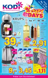 Gazetka promocyjna Kodi - Prospekte - Gazetka - ważna od 24.02 do 24.02.2022 - strona 1 - produkty: auto, Bau, baumwolle, chardonnay, dolce gusto, edelstahl, eis, elle, flasche, geschirr, geschirrtuch, getränk, getränke, merl, merlot, Nescafé, reis, riesling, Schal, shampoo, teller, Ti, tisch, tuc, überhitzungsschutz, wasser, wassertank, wolle