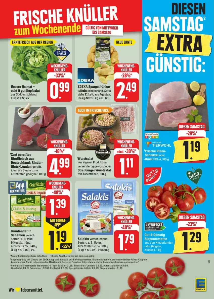 Aktueller Prospekt Edeka - Prospekte - von 04.05 bis 11.05.2024 - strona 34 - produkty: angebot, braten, burger, deka, eis, filet, filets, fleisch, Frühkartoffeln, gewürz, grünländer, hausmarke, kartoffel, kartoffeln, Käse, kopfsalat, lebensmittel, natur, nuss, pute, reifen, reis, rind, rinder, rinderfilet, rindfleisch, rispentomaten, salakis, salat, schnitzel, spargel, steak, steaks, Ti, tomate, tomaten, wurst, ZTE