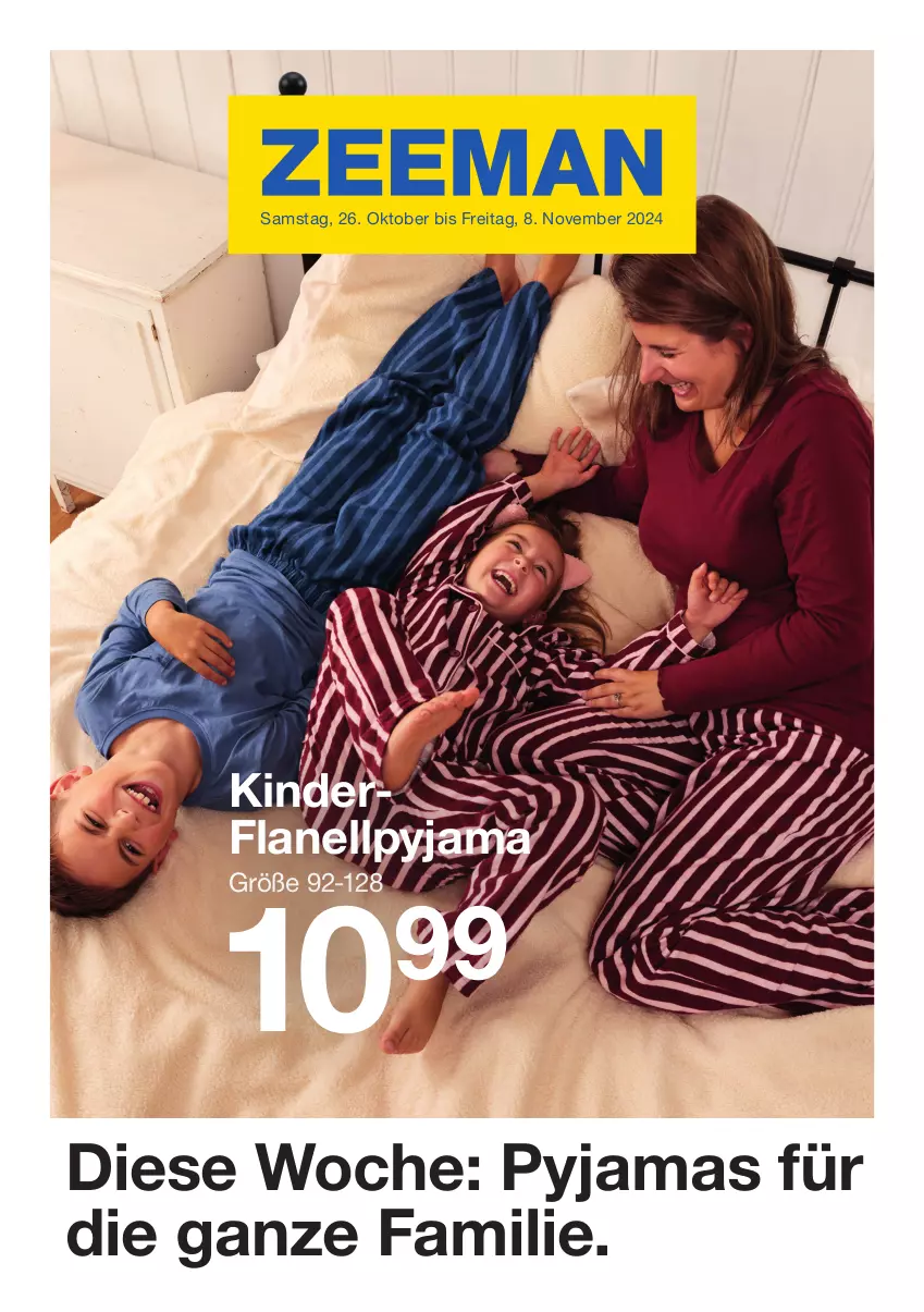 Aktueller Prospekt Zeeman - Prospekte - von 26.10 bis 08.11.2024 - strona 1 - produkty: Kinder, Pyjama