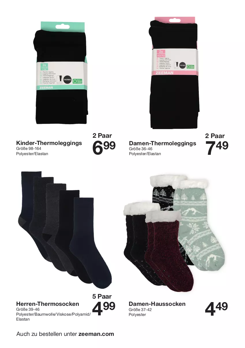 Aktueller Prospekt Zeeman - Prospekte - von 26.10 bis 08.11.2024 - strona 16 - produkty: Bau, baumwolle, elle, gin, Haussocken, Kinder, leggings, socken, Thermoleggings, wolle