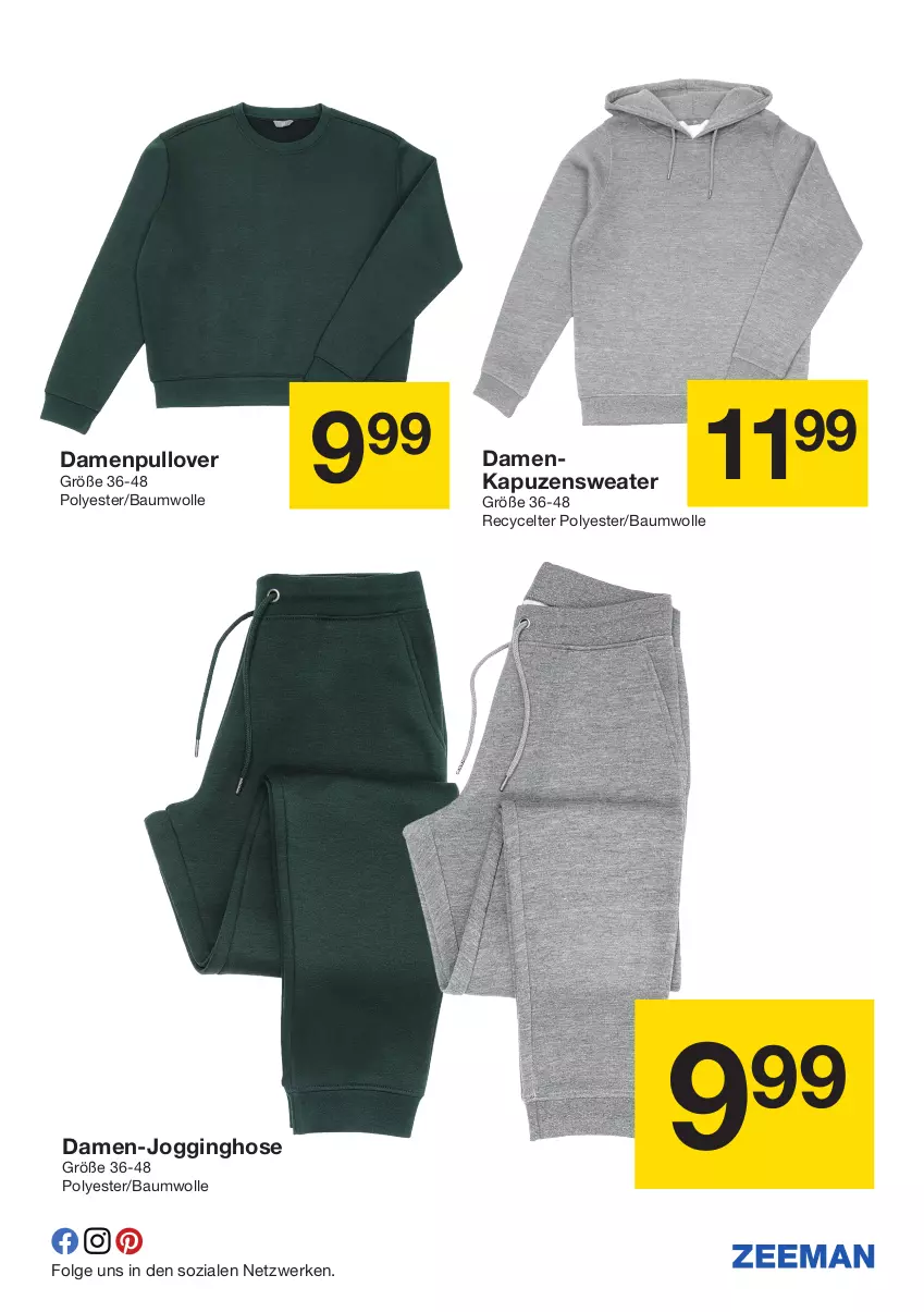 Aktueller Prospekt Zeeman - Prospekte - von 26.10 bis 08.11.2024 - strona 17 - produkty: Bau, baumwolle, gin, hose, Jogginghose, LG, Pullover, Sweater, wolle