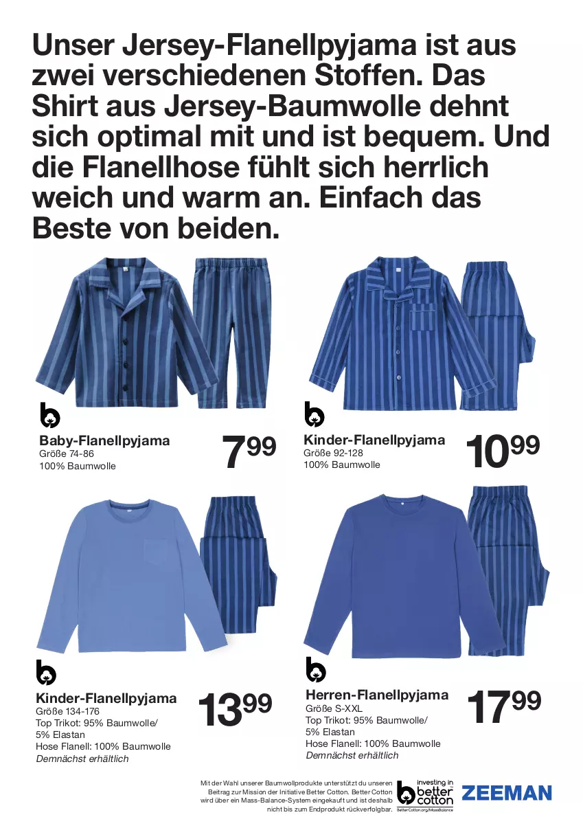 Aktueller Prospekt Zeeman - Prospekte - von 26.10 bis 08.11.2024 - strona 7 - produkty: Bau, baumwolle, bett, hose, Kinder, LG, Pyjama, shirt, Ti, Trikot, wolle