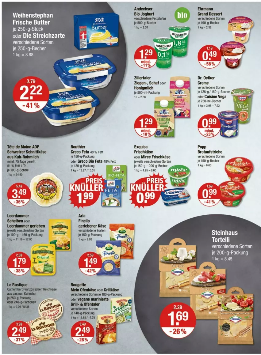 Aktueller Prospekt Vmarkt - Prospekte - von 30.05 bis 04.06.2025 - strona 6 - produkty: arla, aufstrich, Becher, bio, brot, brotaufstrich, brotaufstriche, butter, creme, Dr. Oetker, exquisa, feta, finello, frischkäse, grill, Grillkäse, honig, Honigmilch, Käse, milch, miree, Ofen, Ofenkäse, Popp, rel, rouge, rougette, Schal, Schale, schnittkäse, schweizer schnittkäse, steinhaus, torte, weihenstephan
