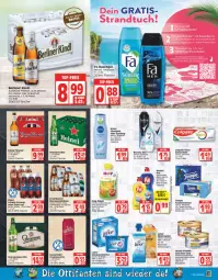 Gazetka promocyjna Edeka - Angebote der Woche - Gazetka - ważna od 16.07 do 16.07.2022 - strona 15 - produkty: alkohol, alleinfuttermittel, arla, berliner, beutel, bier, colgate, colgate total, creme, deka, deo, duschgel, fisch, flasche, früchte, geschirr, hasseröder, heineken, henkel, hipp, könig pilsener, krombache, krombacher, lenor, LG, natur, nivea, pils, pilsener, pril, purina, quetschbeutel, radler, rel, rexona, Schwip Schwap, shampoo, shampoo oder spülung, spülung, Staropramen, Tasche, taschen, taschentücher, Tempo, thunfisch, Ti, tücher, vollwaschmittel, waschmittel, weichspüler, zahncreme, zucker