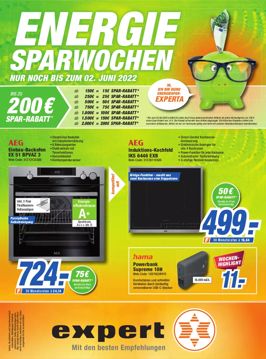 Aktueller Prospekt Expert Aalen - Prospekte - von 18.05 bis 24.05.2022 - strona 1 - produkty: auto, backofen, Bank, Bau, binden, eis, Elektro, elle, kochfeld, mac, Ofen, powerbank, Reinigung, reis, rum, rwe, Spektrum, Ti, timer, tisch, topf, uhr, usb