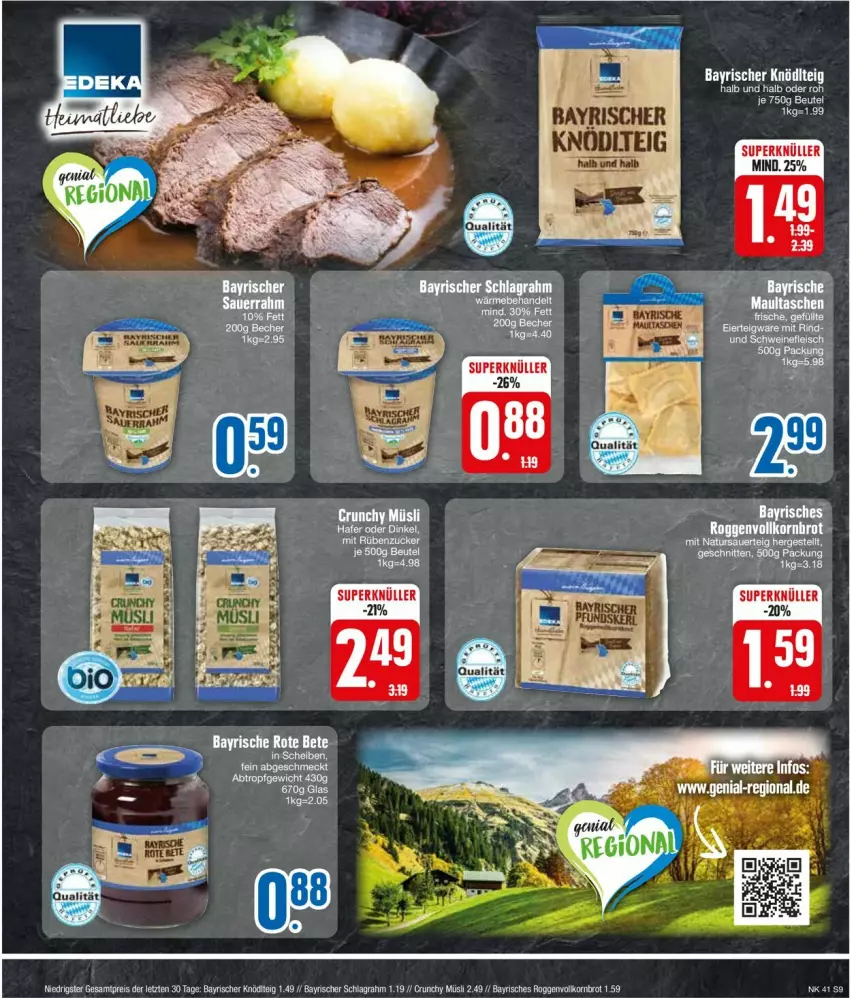 Aktueller Prospekt Edeka - Prospekte - von 07.10 bis 12.10.2024 - strona 11 - produkty: beutel, brot, eis, hafer, korn, Kornbrot, LG, müsli, reis, schlagrahm, vollkornbrot, ZTE