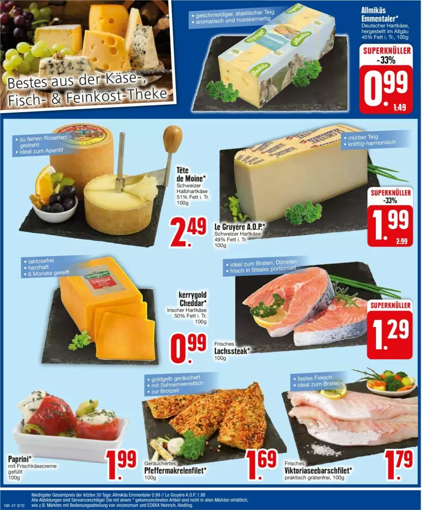 Aktueller Prospekt Edeka - Prospekte - von 07.10 bis 12.10.2024 - strona 12 - produkty: cheddar, creme, eis, feinkost, filet, frischkäse, hartkäse, Käse, kerrygold, Makrele, pfeffer, rel, Ria, schweizer hartkäse, Ti, tisch