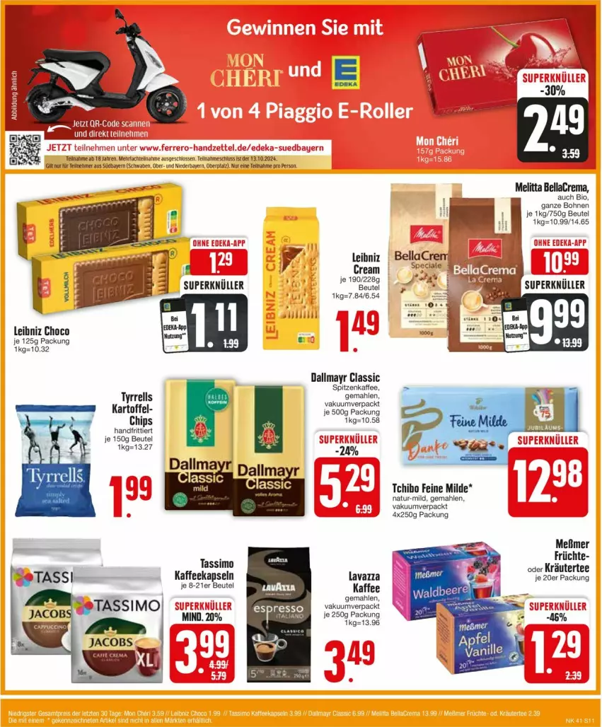 Aktueller Prospekt Edeka - Prospekte - von 07.10 bis 12.10.2024 - strona 13 - produkty: bellacrema, beutel, bio, bohne, bohnen, chips, dallmayr, deka, ferrero, früchte, kaffee, kaffeekapseln, kartoffel, kräuter, lavazza, leibniz, melitta, Meßmer, natur, oder kräuter, rel, Tchibo, tee, Ti