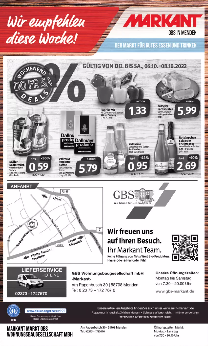 Aktueller Prospekt Markant - Prospekte - von 04.10 bis 08.10.2022 - strona 12 - produkty: angebot, angebote, Bau, Bebe, bio, dallmayr, dallmayr prodomo, elle, hasseröder, lieferservice, natur, pils, prodomo, rwe, Ti, uhr