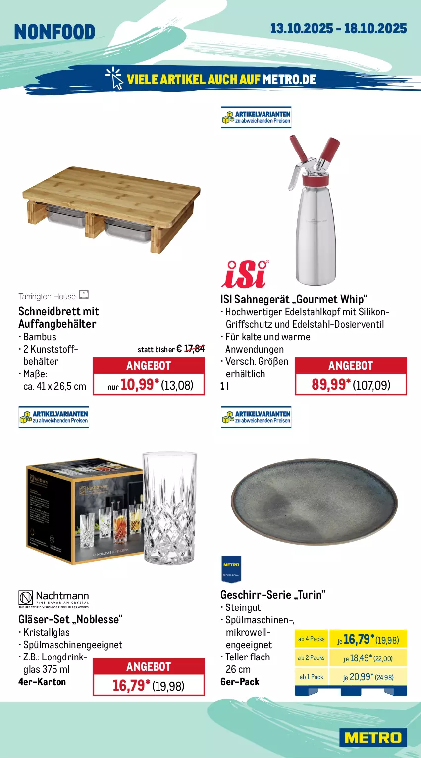Aktueller Prospekt Metro - Wochen-Angebote - von 13.10 bis 18.10.2025 - strona 22 - produkty: akku, angebot, bambus, Bau, Behälter, champagne, drink, edelstahl, elle, geschirr, Gläser, HP, kraft, latte, led-tischleuchte, Leuchte, leuchten, LG, Metro, mikrowelle, sahne, schreibtisch, spülmaschinen, teller, Ti, tisch, tischleuchte, tischplatte, Tischplatten, wandhalterung