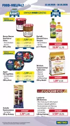 Gazetka promocyjna Metro - Wochen-Angebote - Gazetka - ważna od 18.10 do 18.10.2025 - strona 13 - produkty: Amber, angebot, bertolli, beutel, bonne maman, brötchen, Dominosteine, eis, filet, filets, flasche, frucht, gelee, gin, Gläser, hering, Herings, heringsfilets, ilag, kaffee, katenschinken, konfitüre, kuchen, lambertz, Lebkuchen, mam, Mett, metten, Mettenden, milch, olive, oliven, olivenöl, olivenöl extra, pizza, reis, ring, schinken, schoko, schokolade, tasse, Ti, tiefpreis, Törtchen, vollmilch, Wichtel, WICK, würfel, xxl-packung