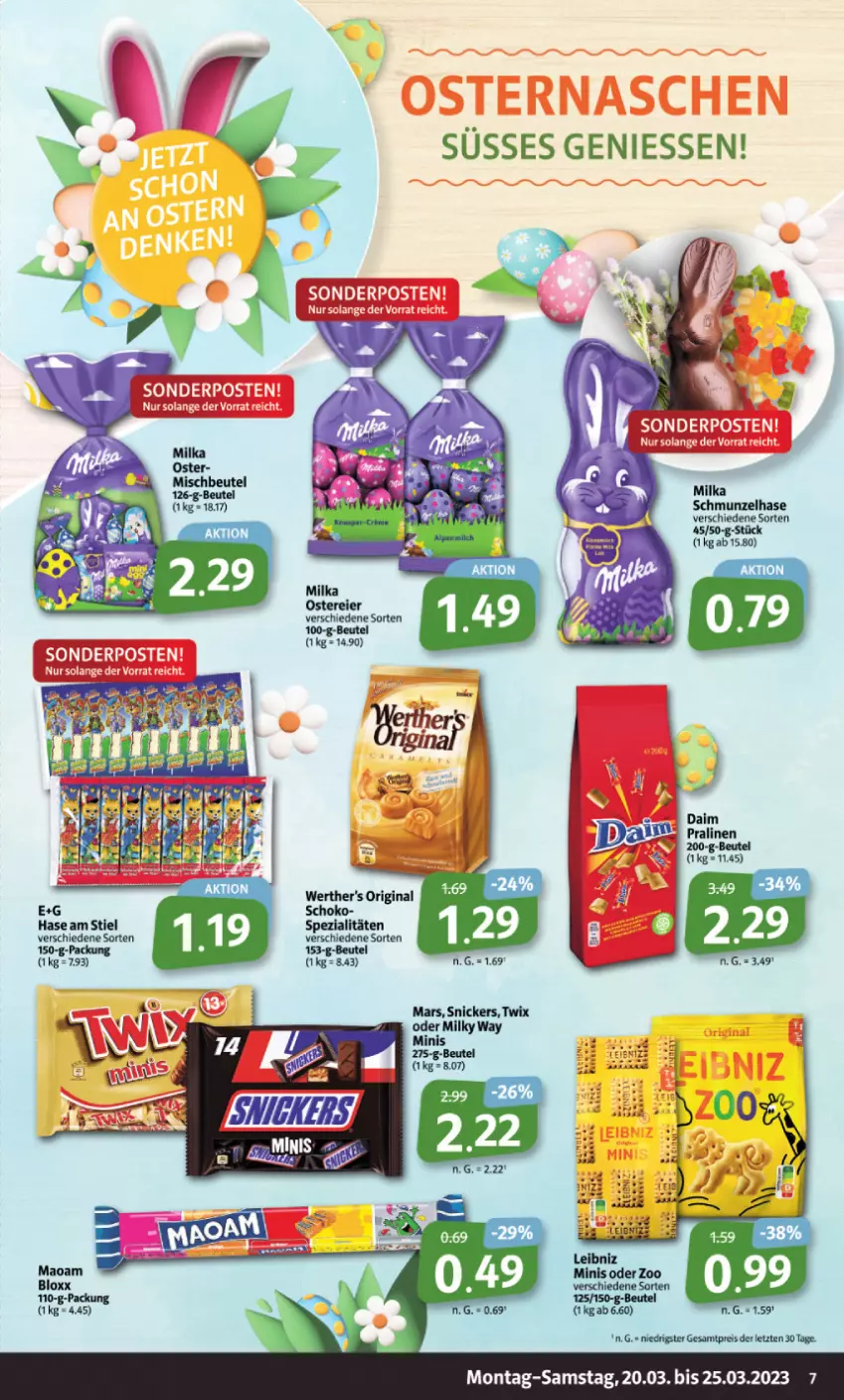 Aktueller Prospekt Markant - Prospekte - von 20.03 bis 25.03.2023 - strona 7 - produkty: beutel, daim, eis, gin, milka, pralinen, reis, schoko, tee, Ti, werther's, ZTE