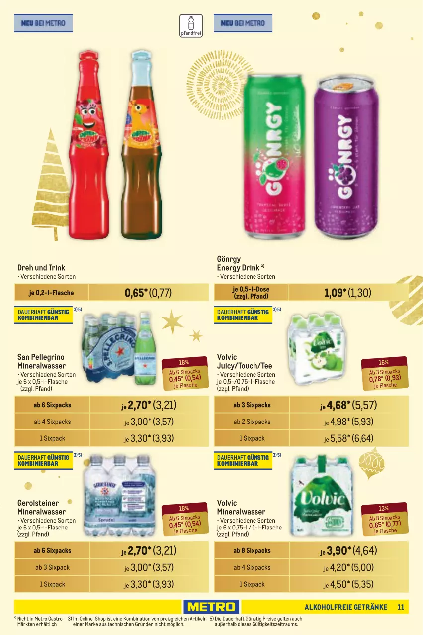 Aktueller Prospekt Metro - Händler Journal - von 19.12 bis 31.12.2024 - strona 10 - produkty: alkohol, alkoholfreie getränke, Alwa, auer, drink, eis, elle, energy drink, flasche, gerolsteine, gerolsteiner, getränk, getränke, Metro, metro gastro, mineralwasser, reis, san pellegrino, steiner, tee, Ti, volvic, wasser