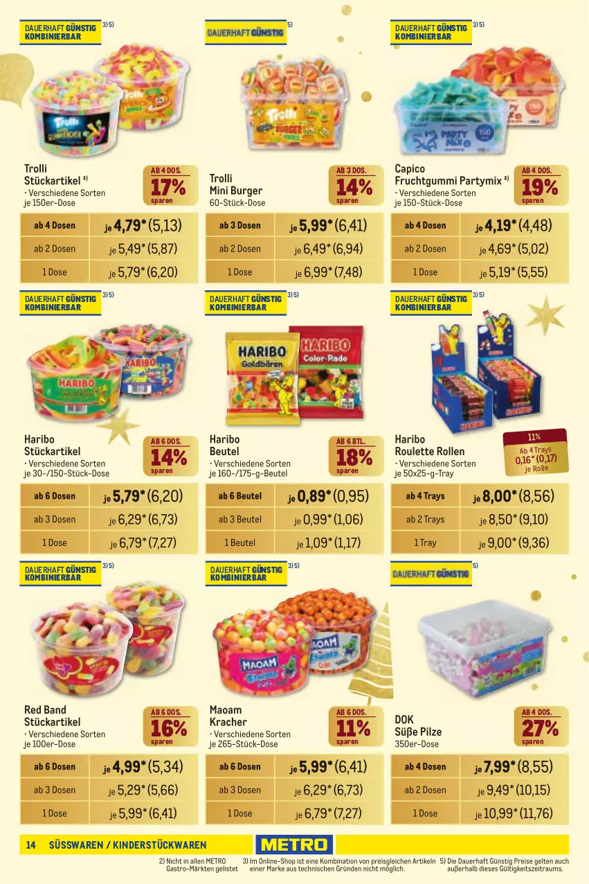 Aktueller Prospekt Metro - Händler Journal - von 19.12 bis 31.12.2024 - strona 13 - produkty: auer, beutel, burger, Cap, eis, frucht, fruchtgummi, haribo, Kinder, kracher, maoam, Metro, pilze, reis, süsswaren, Ti, trolli