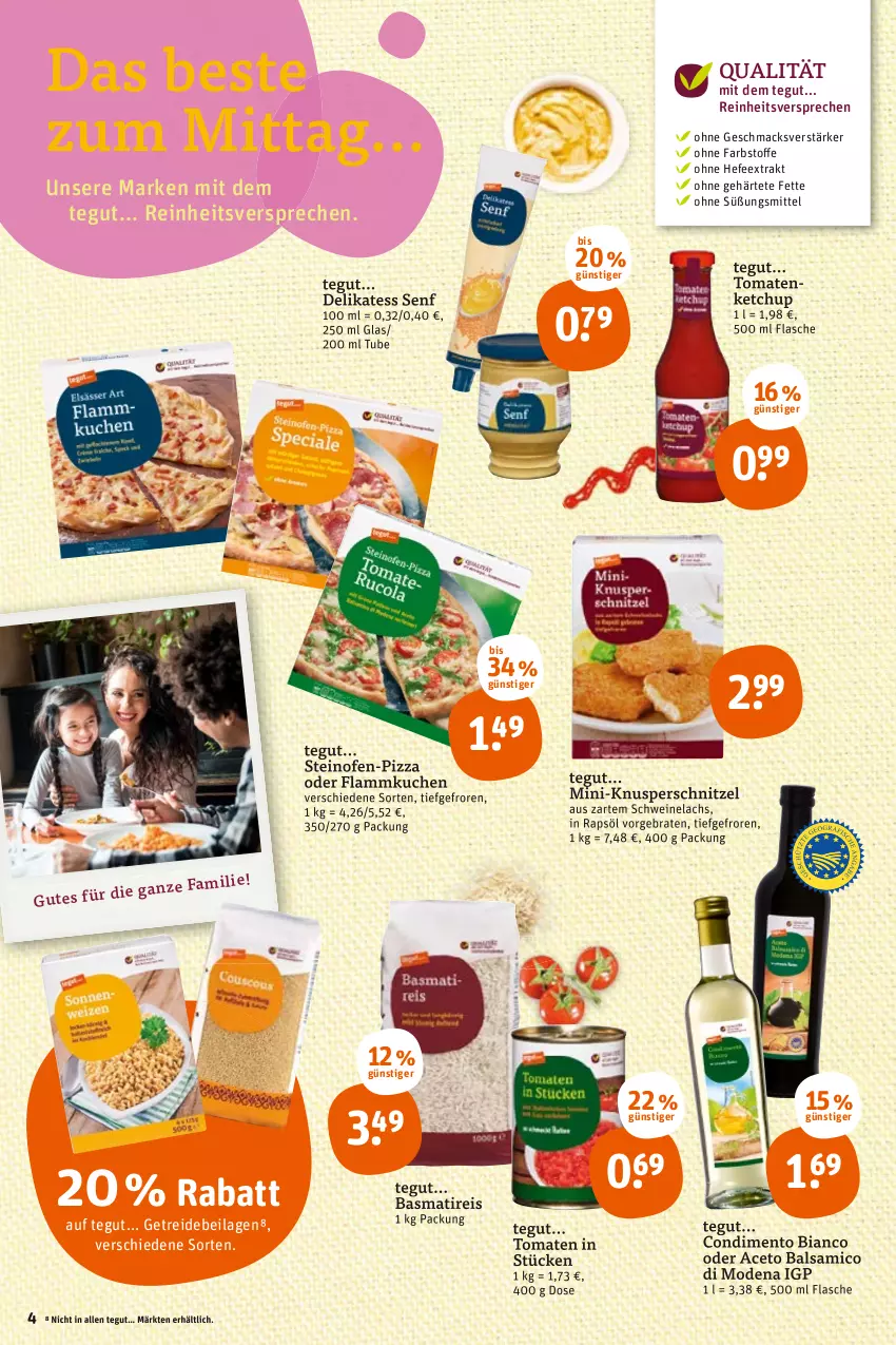 Aktueller Prospekt Tegut - Angebote der Woche - von 07.03 bis 12.03.2022 - strona 6 - produkty: aceto, aceto balsamico, balsam, balsamico, basmati, braten, condimento, Condimento Bianco, delikatess senf, eis, flammkuchen, flasche, Hefe, ilag, ketchup, kuchen, lachs, lamm, mac, Mode, Ofen, pizza, rapsöl, reis, schnitzel, schwein, schweine, Schweinelachs, senf, steinofen, Ti, tomate, tomaten, tomatenketchup, wein, weine