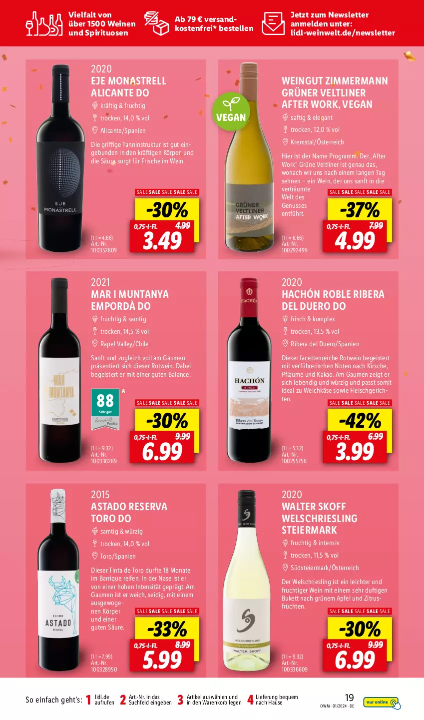 Aktueller Prospekt Lidl - Highlights in der Weinwelt - von 01.01 bis 31.01.2024 - strona 19 - produkty: apfel, eier, eis, elle, fleisch, frucht, früchte, früchten, grüner veltliner, kakao, Käse, kirsch, kirsche, korb, ndk, nuss, pflaume, reifen, rel, riesling, rotwein, saft, spirituosen, Ti, versandkostenfrei, weichkäse, wein, weine, Wels, Welschriesling