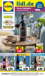 Gazetka promocyjna Lidl - Highlights in der Weinwelt - Gazetka - ważna od 31.01 do 31.01.2024 - strona 1 - produkty: alkohol, angebot, angebote, berliner, bio, discount, elle, frucht, lebensmittel, magazin, ndk, nuss, Schal, Schale, Ti, wein