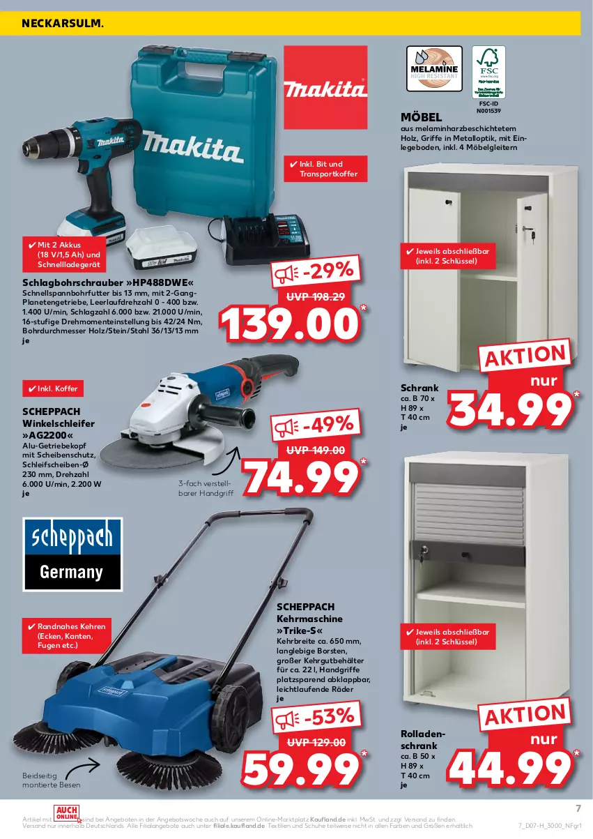 Aktueller Prospekt Kaufland - Spezielle Angebote - von 17.02 bis 23.02.2022 - strona 7 - produkty: akku, angebot, angebote, Behälter, beko, Bohrschrauber, Brei, eis, ente, Holz, HP, koffer, ladegerät, Laufen, LG, messer, möbel, schnellladegerät, Schrank, schuhe, Sport, Ti, Winkelschleifer