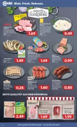 Gazetka promocyjna Combi - Prospekte - Gazetka - ważna od 21.05 do 21.05.2022 - strona 6 - produkty: aus dem kühlregal, Berger, bier, bierschinken, bio, bratwurst, brot, creme, eier, eis, fleisch, gewürz, Gewürzmischung, grill, grillbratwurst, gurke, gurken, jagdwurst, kartoffel, kartoffeln, kartoffelsalat, kasseler, kernschinken, kühlregal, leine, mac, Mett, metten, Mettenden, mit paprika, nürnberger, paprika, pfanne, Rauch, regal, Ria, rostbratwurst, salami, salat, salatcreme, schinken, schinkenwurst, schwein, snack, Spezi, Ti, tisch, wein, WICK, wurst, zwiebel, zwiebeln