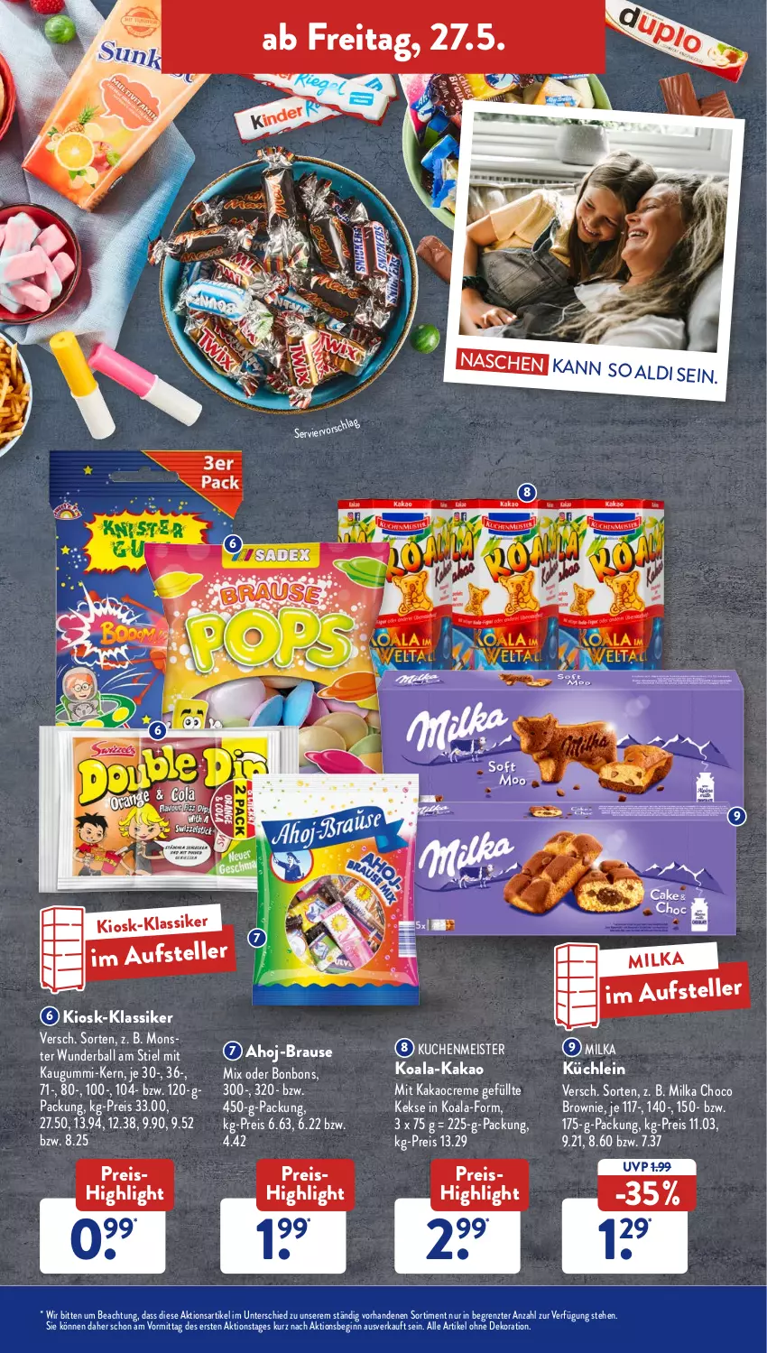 Aktueller Prospekt AldiSud - ALDI Aktuell - von 23.05 bis 28.05.2022 - strona 37 - produkty: ahoj-brause, aldi, alle artikel ohne dekoration, ball, bonbons, brause, brownie, creme, dekoration, eis, elle, gin, kakao, kaugummi, keks, kekse, kuchen, kuchenmeister, Meister, milka, monster, reis, teller, Ti, ZTE