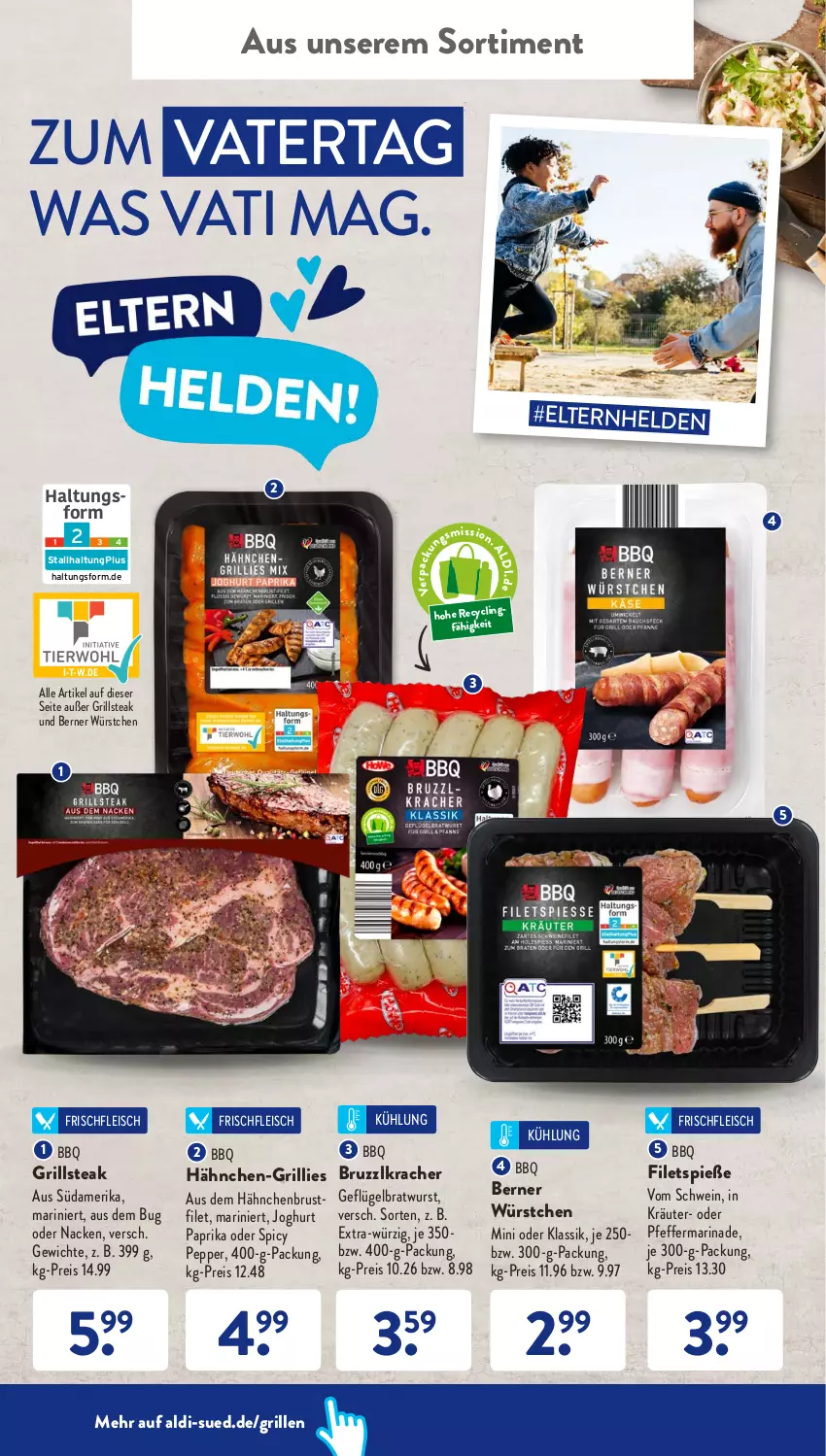 Aktueller Prospekt AldiSud - ALDI Aktuell - von 23.05 bis 28.05.2022 - strona 42 - produkty: aldi, bratwurst, brustfilet, eis, filet, filets, fleisch, Geflügel, grill, hähnchenbrust, hähnchenbrustfilet, joghur, joghurt, kracher, kräuter, marinade, paprika, pfeffer, reis, schwein, steak, Ti, wein, wurst, würstchen