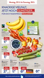 Gazetka promocyjna AldiSud - ALDI Aktuell - Gazetka - ważna od 28.05 do 28.05.2022 - strona 2 - produkty: aldi, banane, bananen, beere, beeren, beutel, bio, bio-bananen, bio-karotten, eis, elle, erde, gurke, heidelbeere, heidelbeeren, karotten, kracher, natur, obst, Obst und Gemüse, reis, rum, Schal, Schale, Tasche, Ti, tomate, tomaten, und gemüse