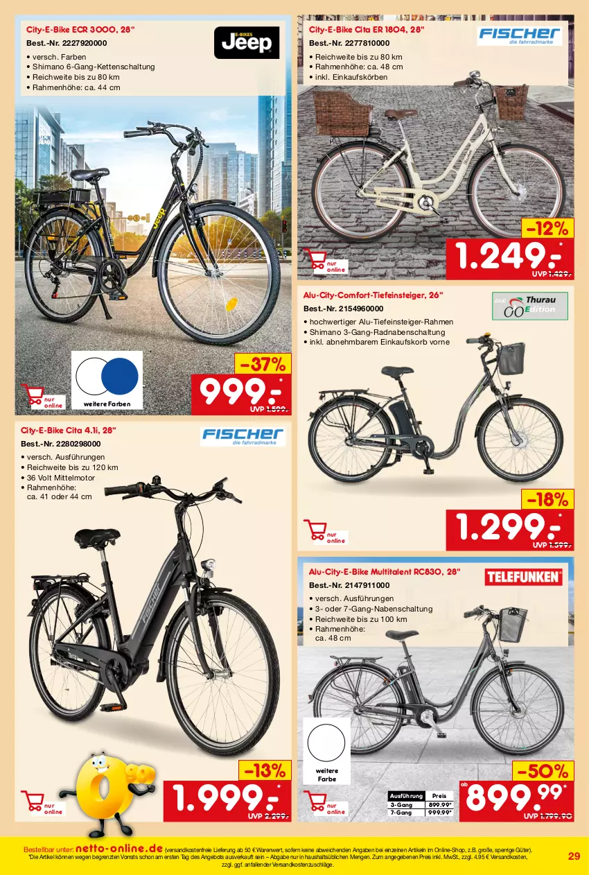 Aktueller Prospekt Netto Marken-Discount - Online-Angebote Juni - von 01.06 bis 30.06.2022 - strona 29 - produkty: angebot, E-Bike, einkaufskorb, eis, Kette, korb, ndk, reis, Schal, shimano, Ti, versandkostenfrei, ZTE