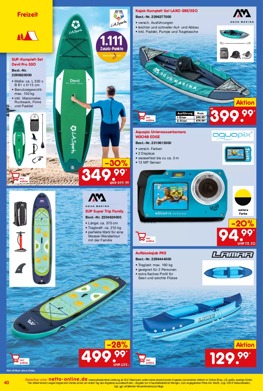 Aktueller Prospekt Netto Marken-Discount - Online-Angebote Juni - von 01.06 bis 30.06.2022 - strona 40 - produkty: Abba, angebot, aqua, Bau, eis, elle, K2, Kajak, kamera, kraft, lays, ndk, reis, rucksack, sac, Tasche, Ti, tragetasche, versandkostenfrei, wasser, ZTE