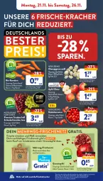 Gazetka promocyjna AldiSud - NÄCHSTE WOCHE - Gazetka - ważna od 26.11 do 26.11.2022 - strona 4 - produkty: aldi, angebot, angebote, apfel, asti, beutel, bio, bio-karotten, champignon, champignons, datteltomaten, eis, grana, granatapfel, karotten, kracher, leine, natur, obst, Rana, reis, rwe, Schal, Schale, Ti, tomate, tomaten, trauben, Tüte, und gemüse, ZTE