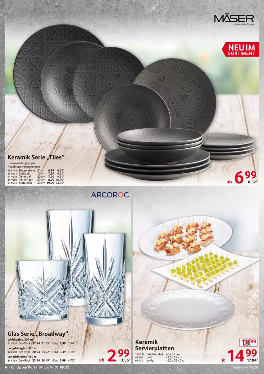 Aktueller Prospekt Selgros - Nonfood - von 28.07 bis 03.08.2022 - strona 6 - produkty: dessert, Dessertteller, drink, elle, früchte, latte, mikrowelle, rel, schüssel, Servierplatten, spülmaschinen, teller, Ti, whisky, Whiskyglas, ZTE