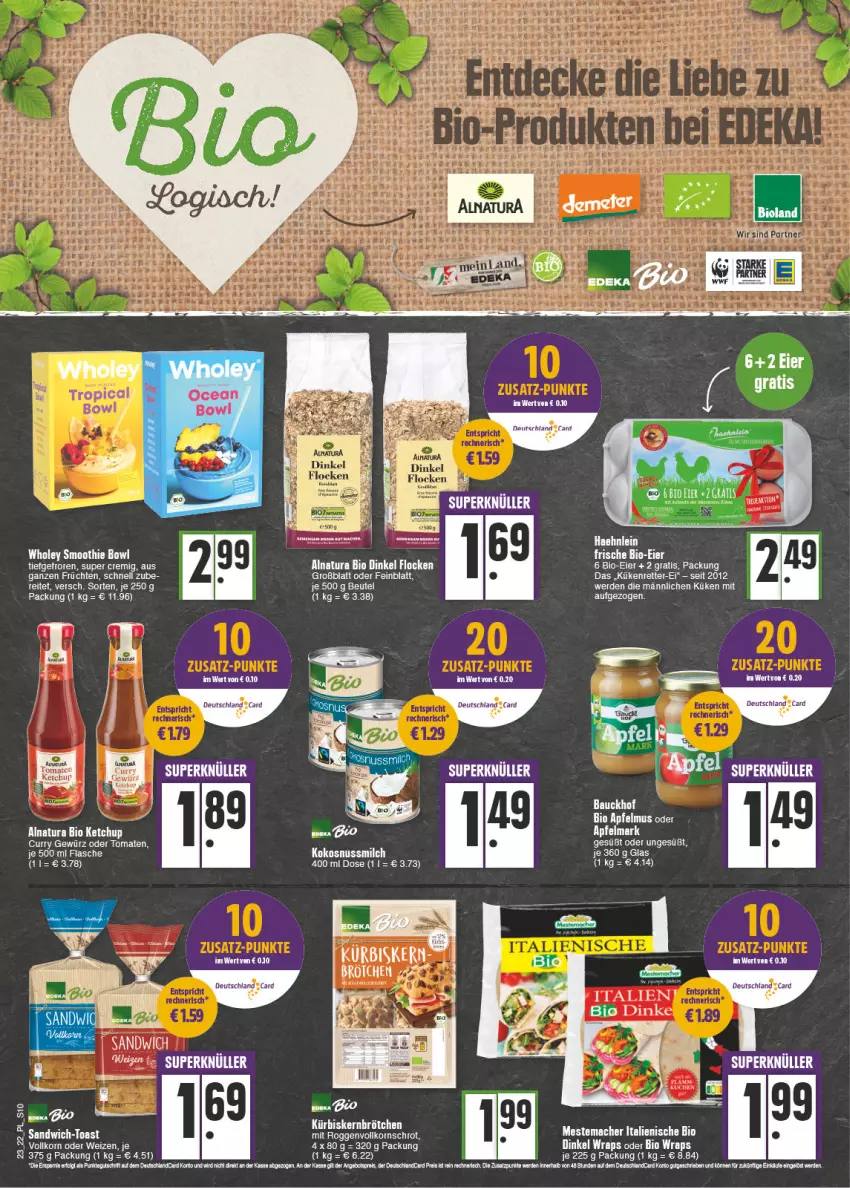 Aktueller Prospekt E Center - Angebote der Woche - von 06.06 bis 11.06.2022 - strona 10 - produkty: apfel, apfelmus, Bau, bett, Betten, beutel, bier, bio, deutschland card, eier, ente, erde, früchte, früchten, ketchup, kokos, kokosnuss, Kokosnussmilch, korn, mac, mestemacher, milch, natur, natura, nuss, rel, smoothie, tee, Ti, tomate, tomaten, tomaten ketchup, Yo