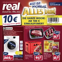 Gazetka promocyjna Real - Real Handzettel - Gazetka - ważna od 05.02 do 05.02.2022 - strona 1 - produkty: auto, beutel, braten, coupon, eis, elle, ente, gulasch, gutschein, küche, Kugel, maggi, maggi fix, natur, oder rindergulasch, reis, reiss, rind, rinder, rinderbraten, rindergulasch, Rinderroulade, rinderrouladen, rouladen, rum, Schal, Schale, Spektrum, ssd, teller, Ti