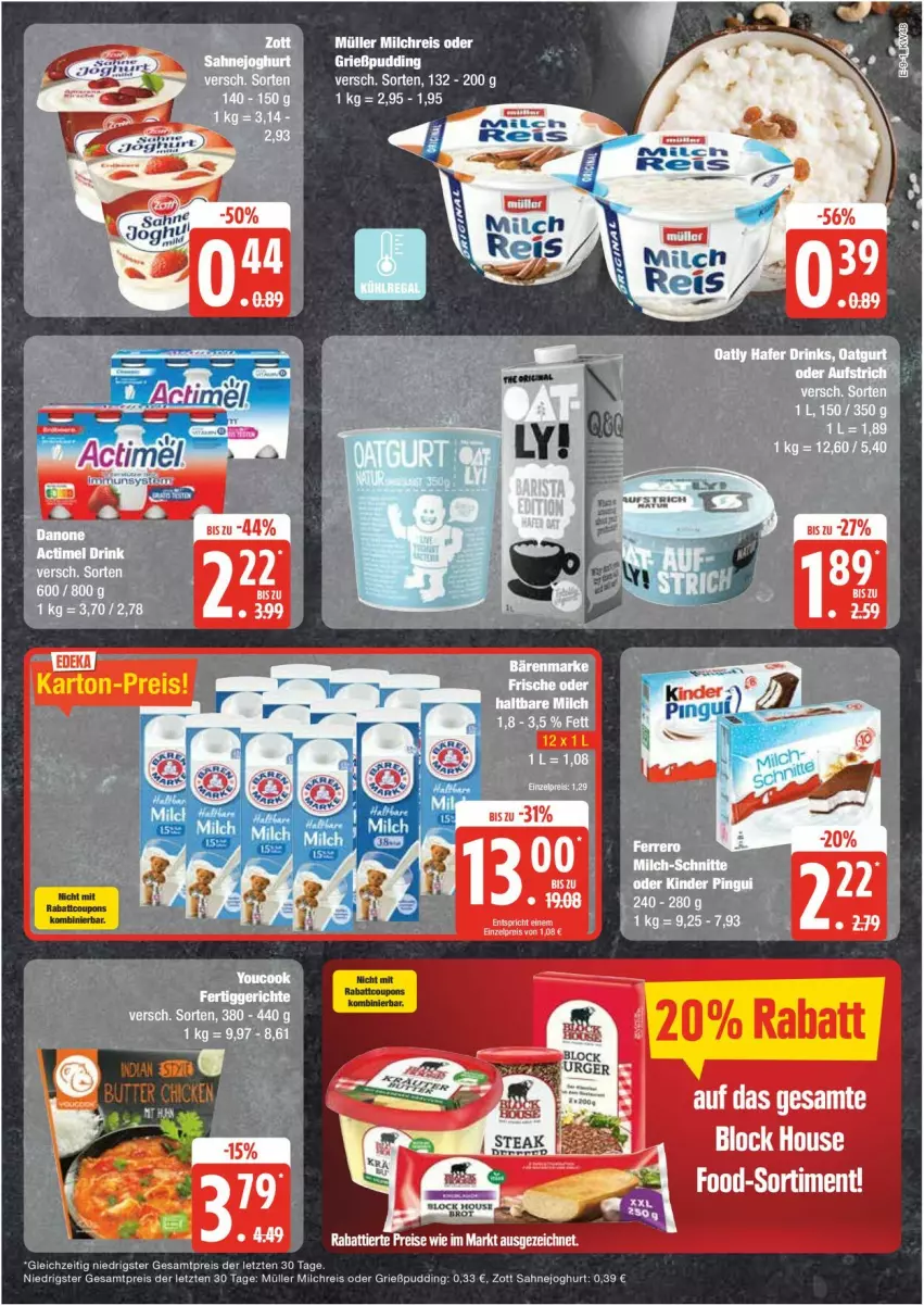 Aktueller Prospekt Edeka - Prospekte - von 25.11 bis 30.11.2024 - strona 9 - produkty: eis, Grießpudding, joghur, joghurt, milch, milchreis, Müller, pudding, reis, sahne, Sahnejoghurt, Ti, zott, ZTE