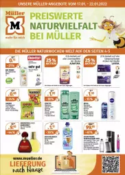 Gazetka promocyjna Mueller - Müller Prospekt - Gazetka - ważna od 22.01 do 22.01.2022 - strona 1 - produkty: bio, deo, deospray, drink, eau de toilette, eau de toilette 100 ml, elle, flasche, frucht, fruchtgummi, hafer, Haferdrink, haribo, Kuschelweich, LG, linsen, magazin, natur, natura, nivea, roll-on, Sprudel, Ti, waffeln, wasser, weichspüler