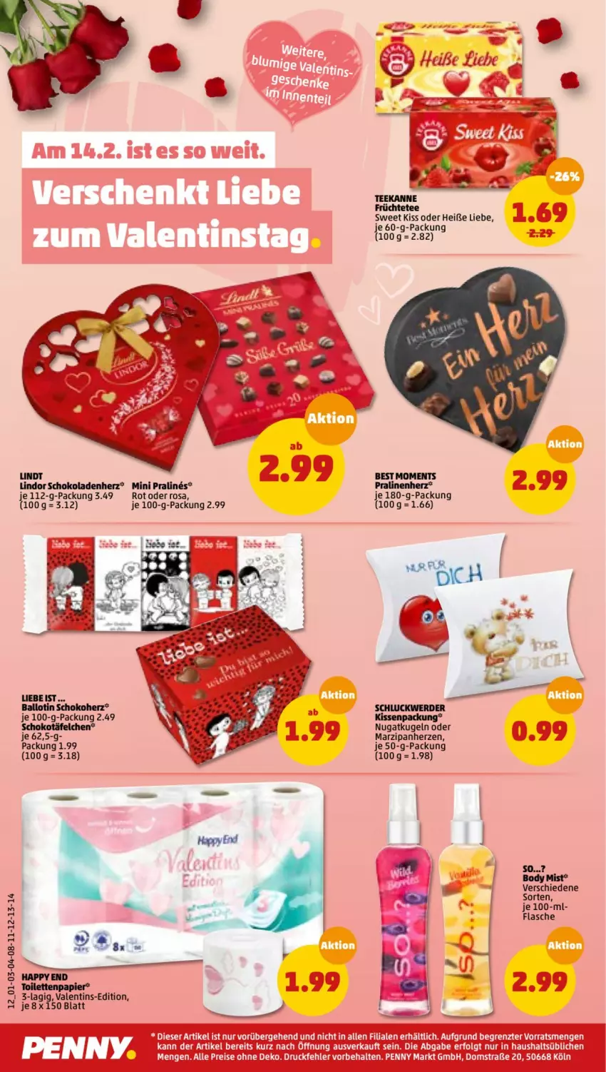 Aktueller Prospekt Penny - Prospekte - von 07.02 bis 12.02.2022 - strona 12 - produkty: ball, body, eis, erde, flasche, Kugel, LG, lindt, marzipan, reis, schoko, tee, Ti, ZTE