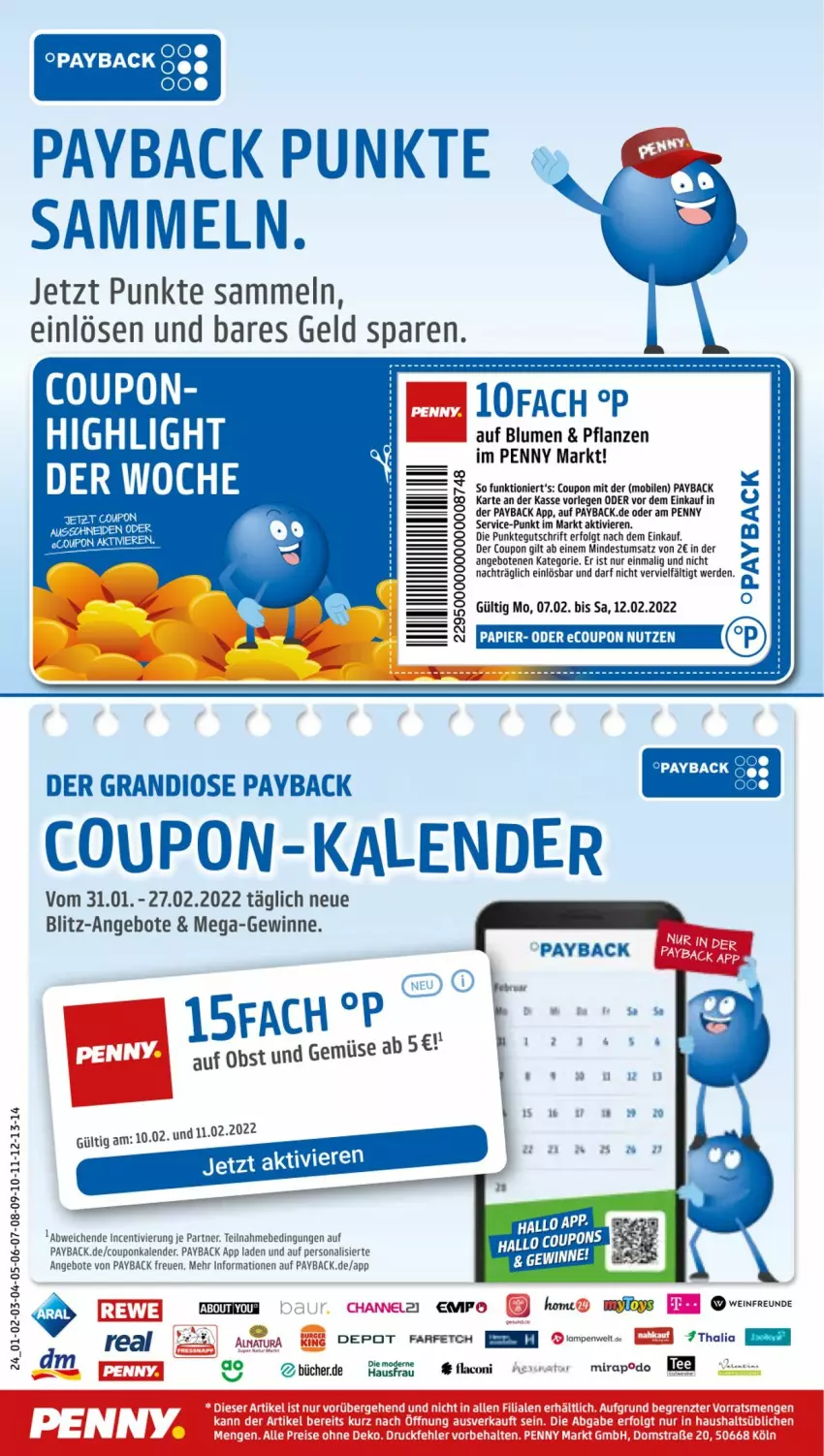 Aktueller Prospekt Penny - Prospekte - von 07.02 bis 12.02.2022 - strona 24 - produkty: angebot, angebote, coupon, eis, erde, LG, natur, obst, papier, payback, Persona, reis, Ti, timer, wein, ZTE