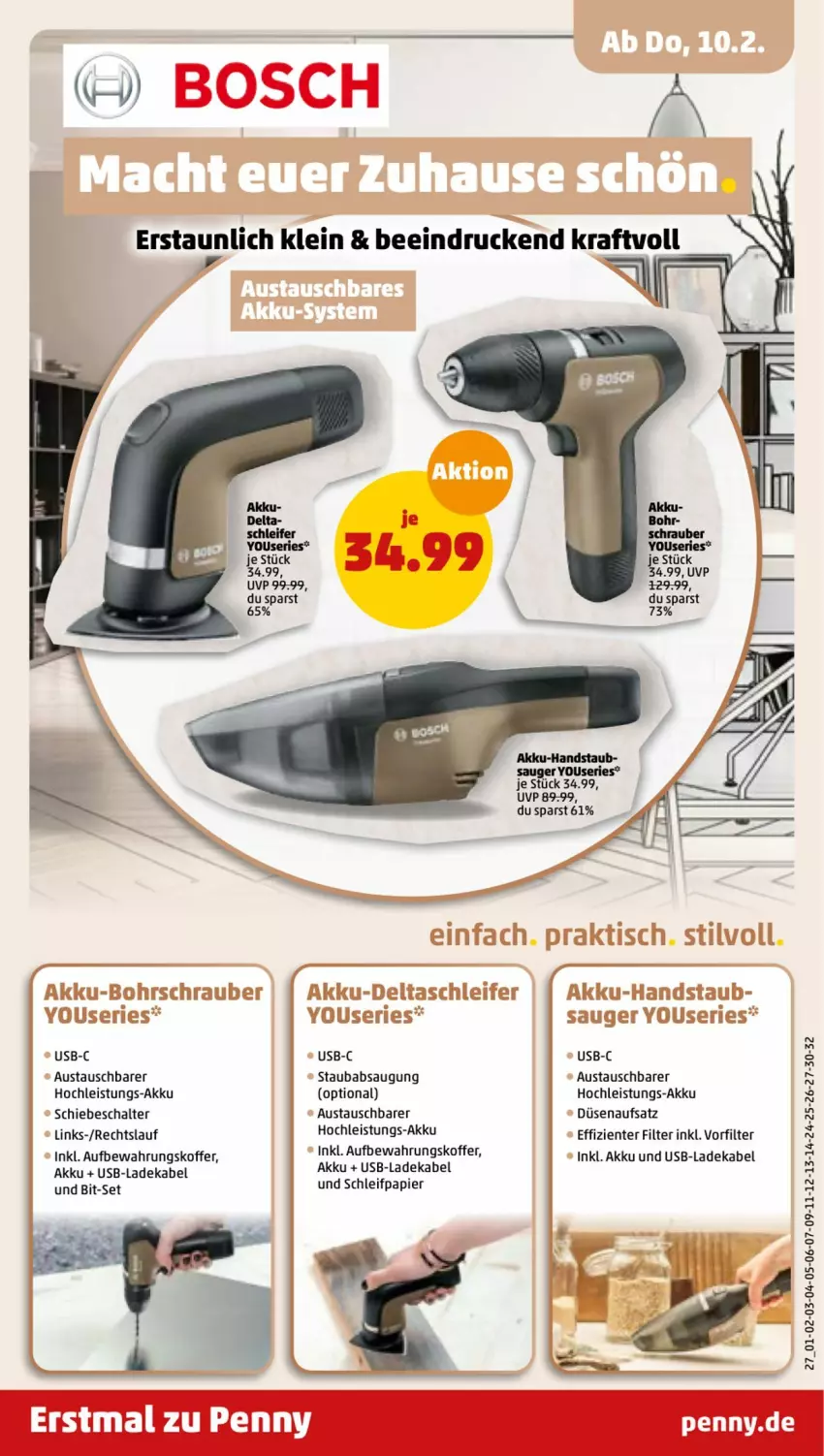 Aktueller Prospekt Penny - Prospekte - von 07.02 bis 12.02.2022 - strona 27 - produkty: akku, akku-bohrschrauber, aufbewahrungskoffer, aust, Bohrschrauber, deka, eis, ente, koffer, kraft, ladekabel, papier, Schal, Schleifpapier, Ti, tisch, usb, Yo