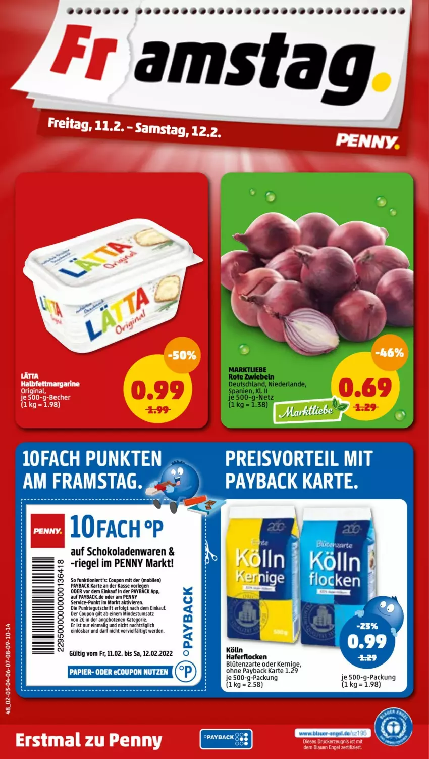 Aktueller Prospekt Penny - Prospekte - von 07.02 bis 12.02.2022 - strona 48 - produkty: angebot, angebote, Blüte, coupon, eis, erde, hafer, haferflocken, LG, papier, payback, preisvorteil, reis, riegel, schoko, schokolade, schokoladen, Ti