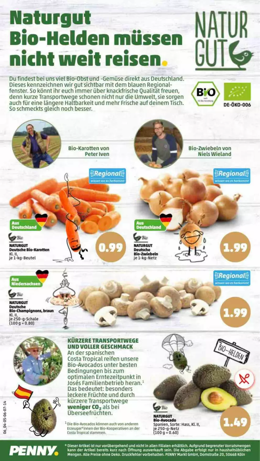 Aktueller Prospekt Penny - Prospekte - von 07.02 bis 12.02.2022 - strona 6 - produkty: avocado, avocados, beutel, bio, bio-karotten, Bio-Obst, braun, champignon, champignons, eis, Elan, fenster, früchte, früchten, karotten, LG, mac, natur, obst, reifen, reis, Schal, Schale, Sport, Ti, tisch, ZTE, zwiebel, zwiebeln